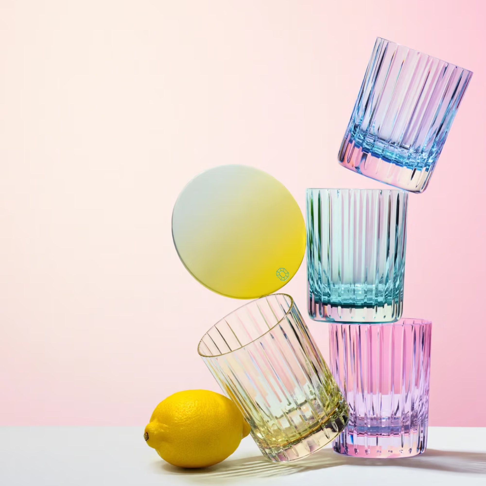 HARMONIE Set 4 pastel whisky tumblers
