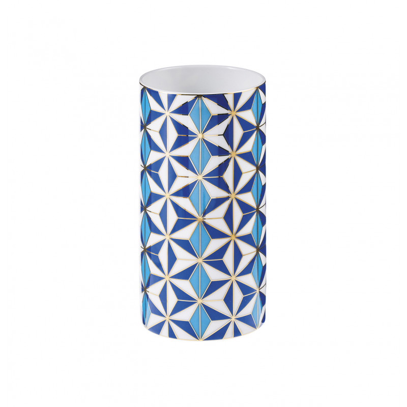 MOSAIC blue Vase h.cm.21 ø cm.11