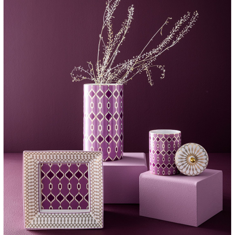 MOSAIC pink Candle box h.cm.10
