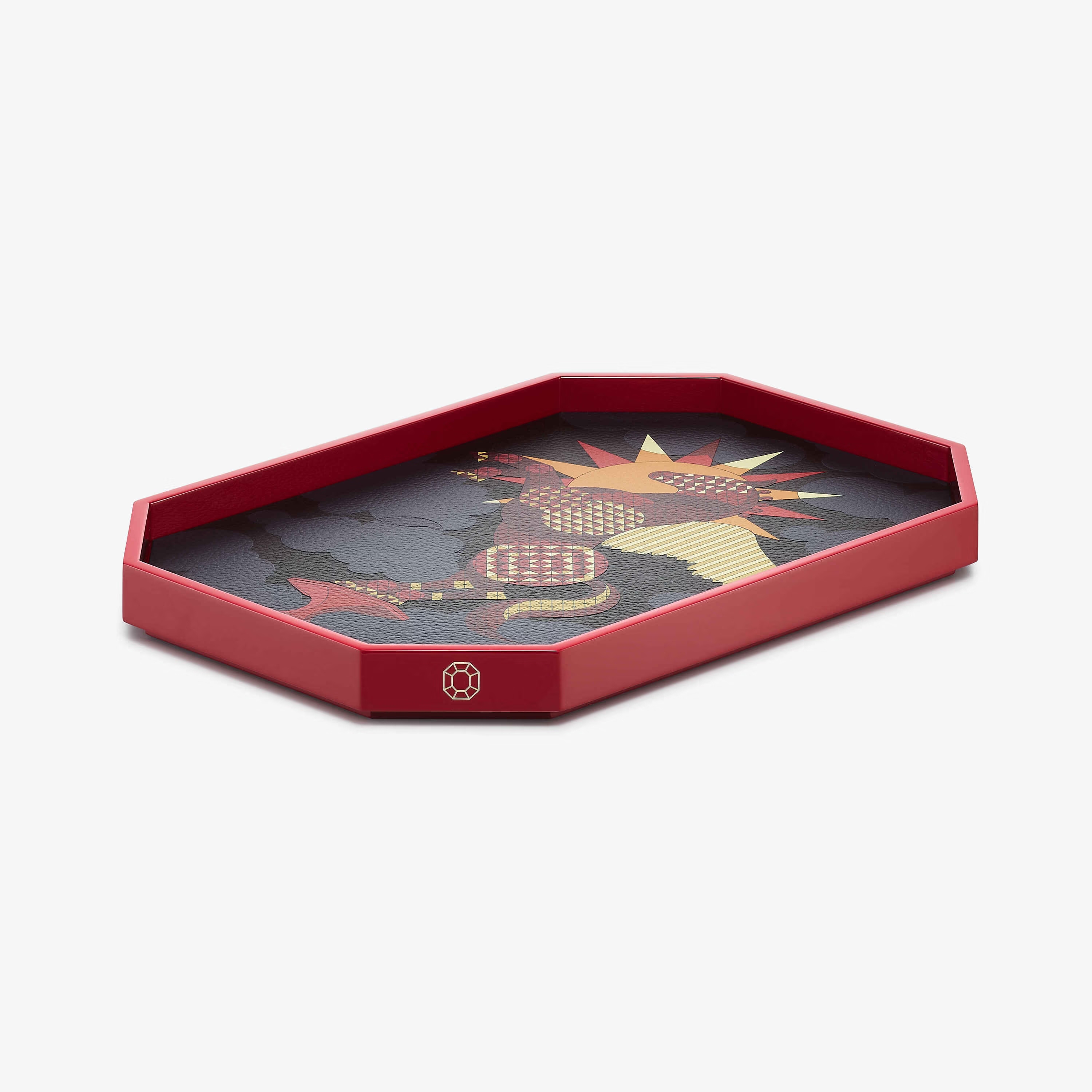 PEGASO Tray 33x23 in red lacquer